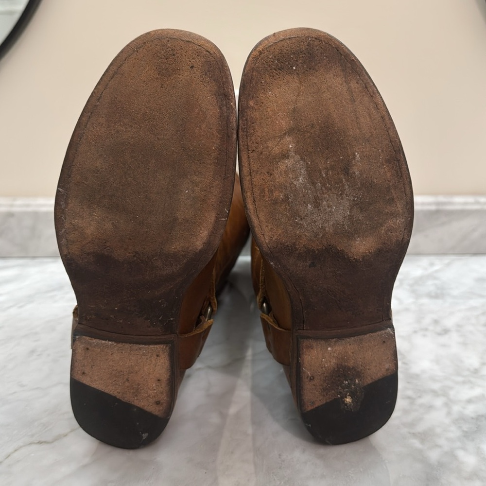 Frye Harness Boots Brown Leather Size 7.5 - Picture 8 of 9